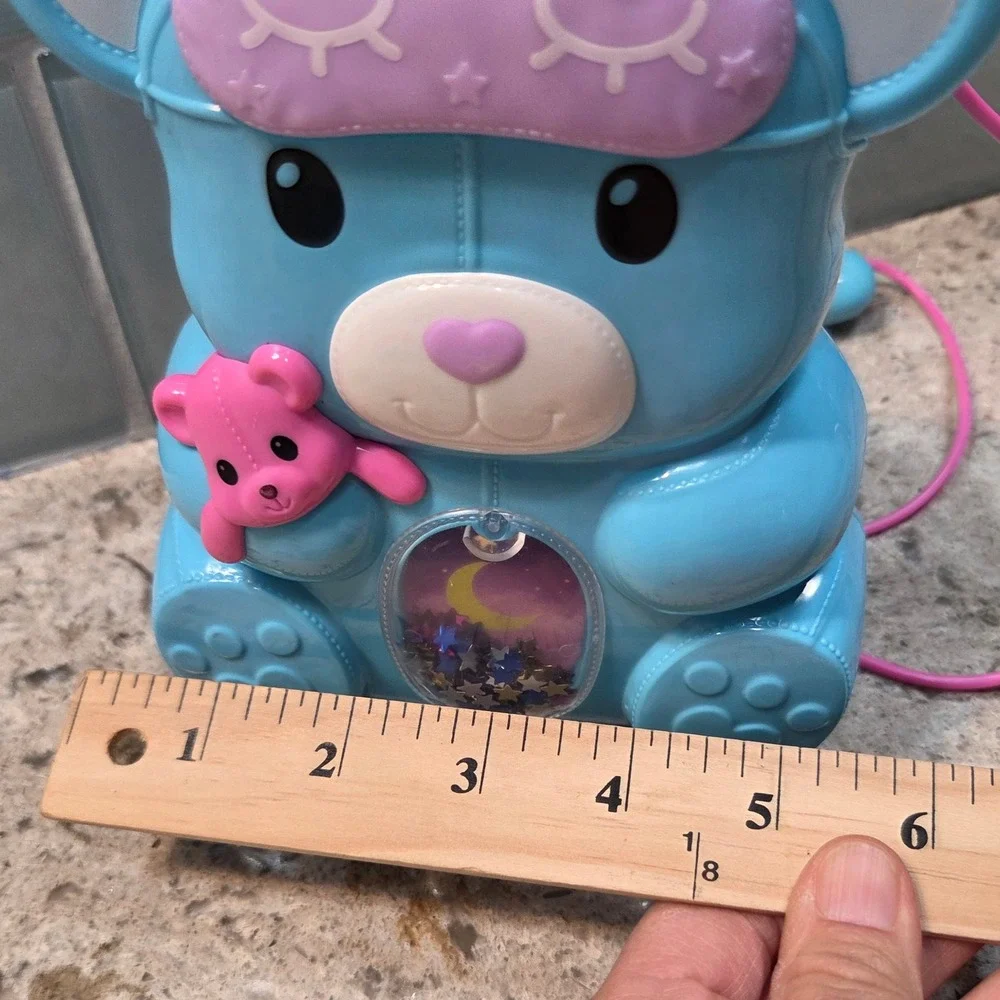 Polly Pocket Pajama Party Sleepover Teddy Bear Compact Playset HGC39 Blue